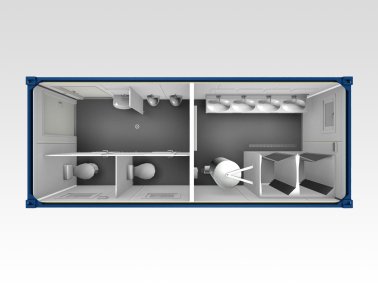 Sanitärcontainer 6 m WC/Dusche