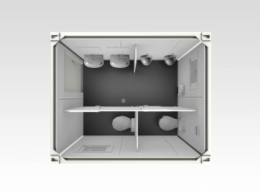 Sanitärcontainer 3 m, WC, Herren