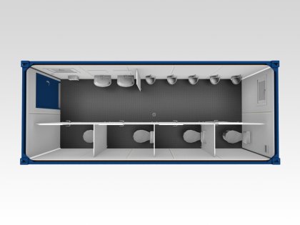 Sanitärcontainer 6 m, WC, Herren