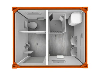 Sanitärcontainer 3 m, WC und Dusche