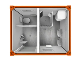 Sanitärcontainer 3 m, WC und Dusche