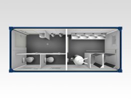 Sanitärcontainer 6 m WC/Dusche