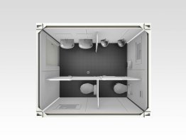 Sanitärcontainer 3 m, WC, Herren