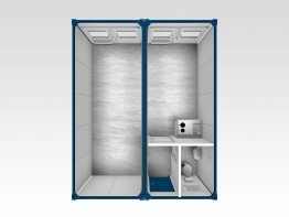 Doppelanlage 6 m mit WC, Windfang, Kleinküche