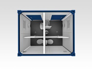 Sanitärcontainer 3 m, WC, Damen und Herren