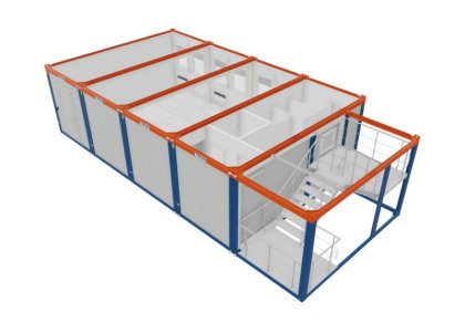 5er Containeranlage mit Treppenhaus und WC