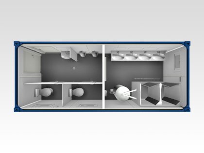Sanitärcontainer 6 m WC/Dusche