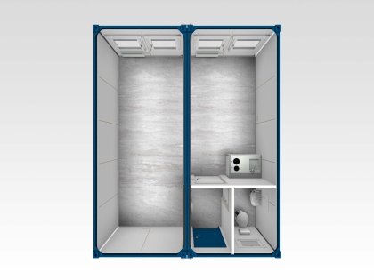 Doppelanlage 6 m mit WC, Windfang, Kleinküche