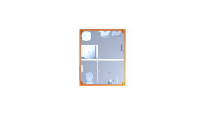 Sanitärcontainer 3 m, WC und Dusche