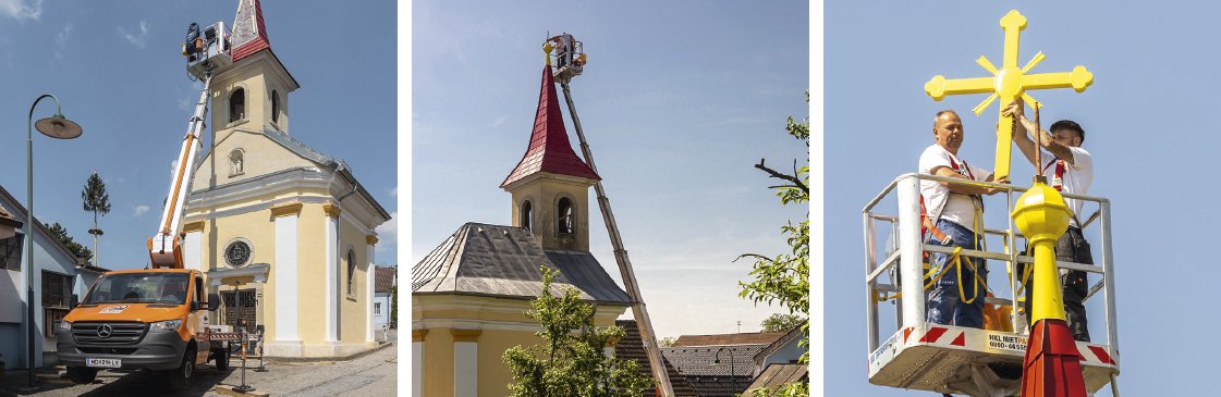 Kirchturmsanierung Großriedenthal AT Collage